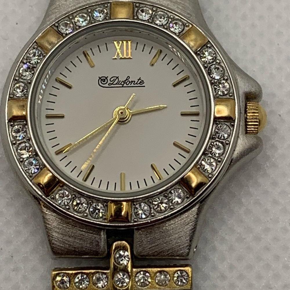 Dufonte by Lucien Piccard Crystal Bezel Bracelet Watch